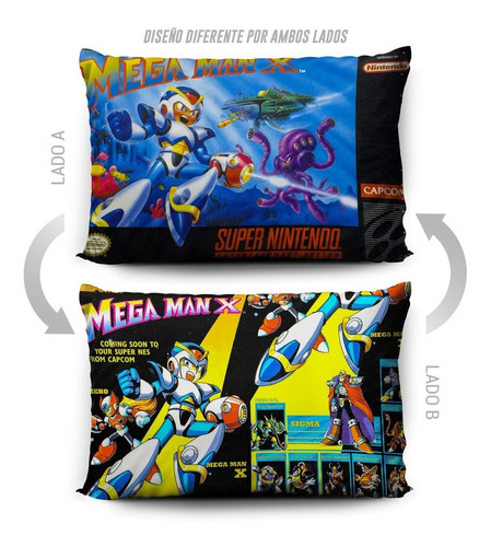 Imagen 5 de 5 de Funda De Almohada Mega Man X 70x45cm Vudú Love