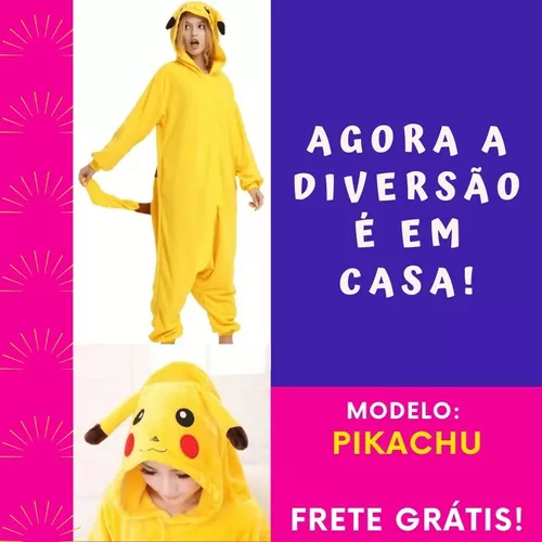 Fantasia Pokemon Pikachu Infantil Roupa criança Pijama Festa Kigurumi