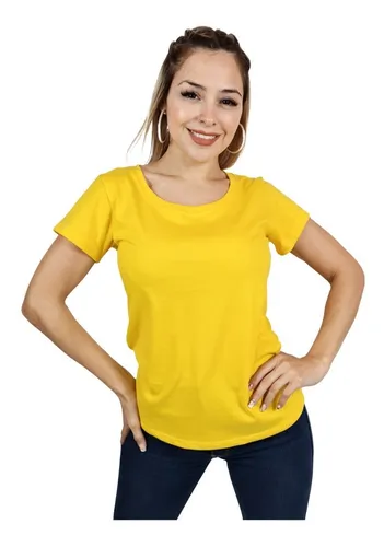 Remera Lisa Algodón Peinado Premium Jersey 24/1 Mujer