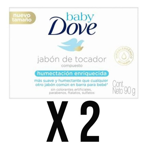 Jabón De Tocador Dove Baby Humectación Enriquecida 90g 2pz