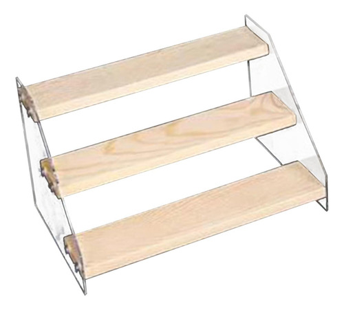 Expositor De Madera Con Soporte De Acrílico 3 Capas