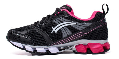 Imagen 2 de 5 de Tenis Para Correr Karosso Negro Fiusha 6317