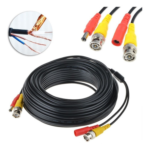 100ft Bnc Video Cable Cable Cable W Conector Para Cámara De 