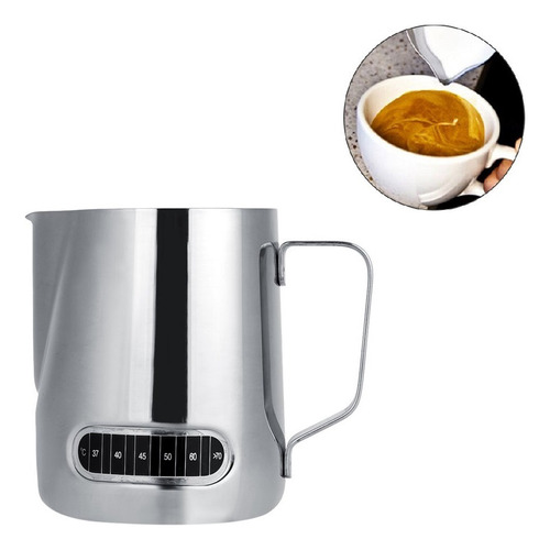 Jarra Lechera Barista Con Termometro 350ml En Acero Inox 