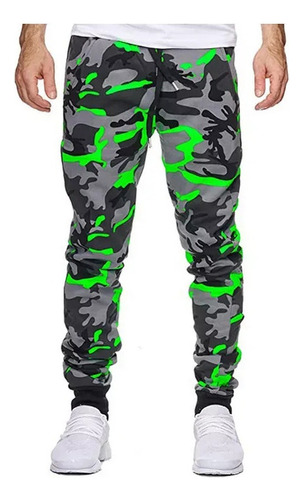 Pantalones Elásticos Casual De Camuflaje De Tiro Medio