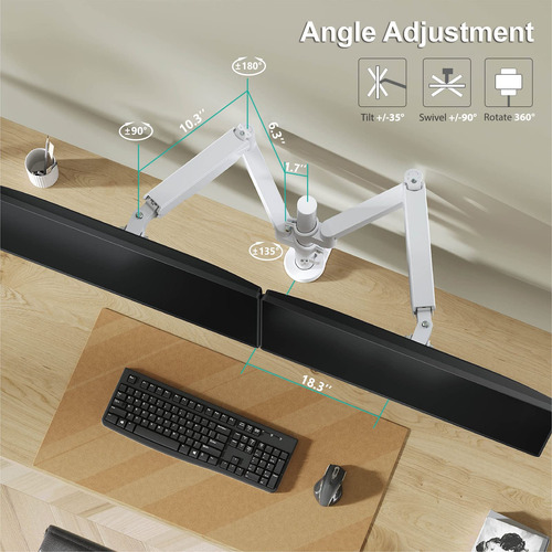 Suporte De Monitor Duplo Wali Gsdm002w Para 2 Monitores De A