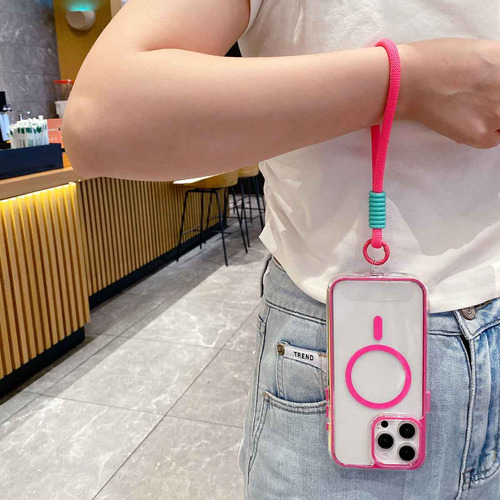 Funda Magsafe Con Cuerda De Mano Para iPhone 11, 12, 13, 14, 15, 16, 17 Pro Max, 14plus, 15plus, 16plus, A Prueba De Golpes