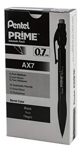 Lápiz Mecánico Pentel Prime De 0,7 Mm, Barril Negro, Caja De