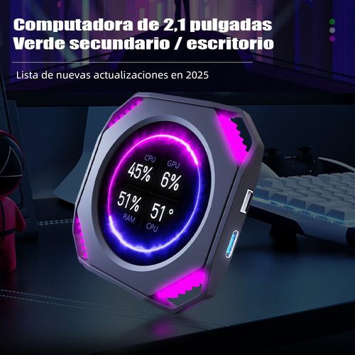 Subpantalla De Pc Chasis Mini Pantalla De 2.1 Pulgadas Lcd