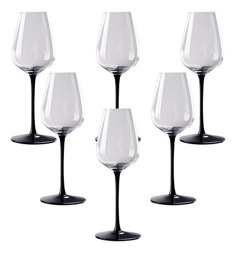 6 Copas De Vino Tinto, Copa Para Beber, Copa De Color Black Stem