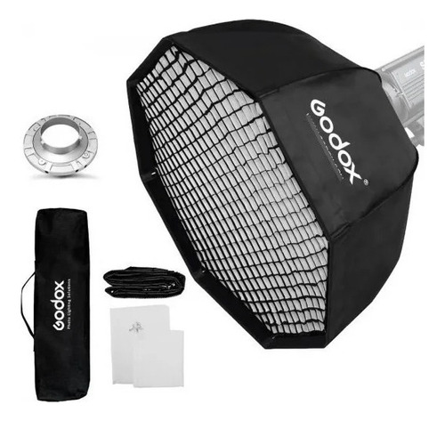 Softbox Octabox 120cm Bowens Com Grid Colméia Octagonal