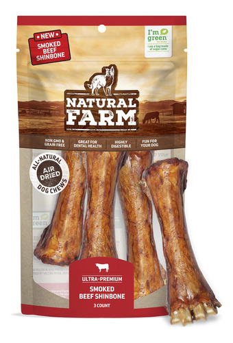 Natural Farm Huesos De Espinilleras De Carne Ahumada (paquet