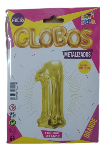 Globo Numeros - 1 - Dorado Metalizado 80cm