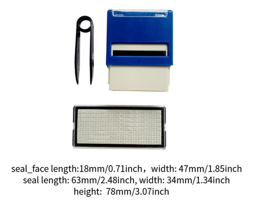 Kit De Carimbo Faça Você Mesmo Com Carimbo 18mmx47mm Azul
