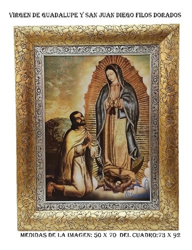 Imagen De La Virgen De Guadalupe Y San Juan Diego Con Marco 