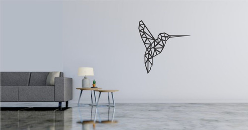 Cuadro Colibri Corte Láser 60x60 Cm Negro Negro