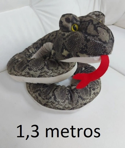 Pelúcia Cobra Real Com 1,3 Mts Presente Brinquedos Crianças