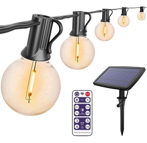 Luces Guirnalda Solar Exterior De Led Luces Cadena14 Focos