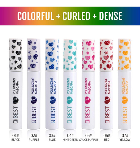 Conjunto De Rímel Colorido Maepeor, Pacote Com 7, Impermeáve