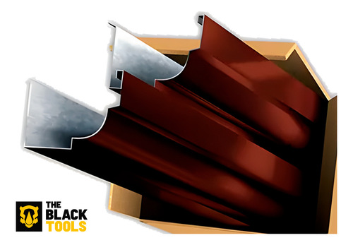 Kit Calha Moldura Marrom Galvanizada 6m Corte 28 Completa Tbt-2602 The Black Tools