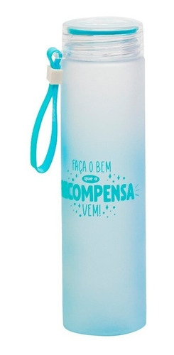 Squeeze Garrafa De Plástico 450ml Com Frases Azul