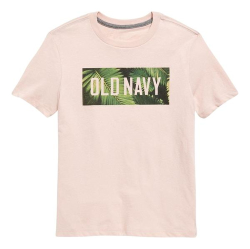 Polera Niño Old Navy Manga Corta Logo Gráfica Rosa