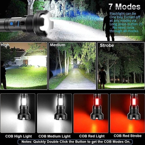 Linterna Láser Táctica Recargable Led 90,000 Lúmenes Altos