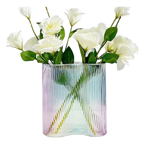 Aoderun Jarrón De Cristal Para Flores, Moderno Y Grande, Con