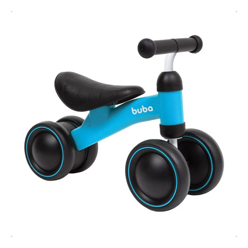 Bicicleta De Equilíbrio 4 Rodas Buba Infantil Sem Pedal Cor Azul