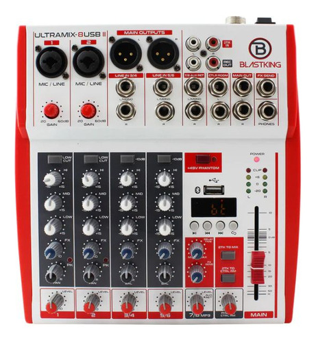 Blastking Consola 6 Canales Usb Bluetooth Xlr Salida