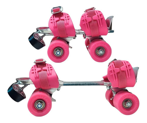 Imagen 3 de 12 de Patín De Metal Extensible 4 Ruedas Con Agarraderas -rosa