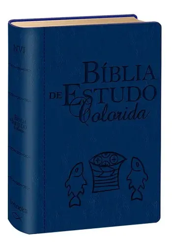 Bíblia De Estudo Colorida Nvi Azul / Bv Books Original | Frete grátis