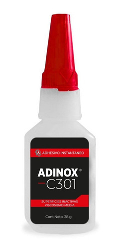 Imagen 1 de 2 de Adinox® C301, Adhesivo Instantáneo Superficies Inactivas 