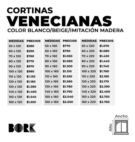 Imagen 2 de 5 de Cortinas Venecianas De Pvc - 100 X 160 - Importadas