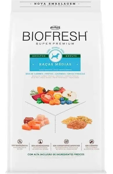 Ração Biofresh Cães Adultos Raças Medias 3kg