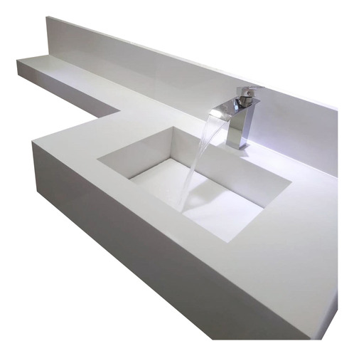 Bancada Esculpida Em Porcelanato Branco 70×40 Lê Descrição !