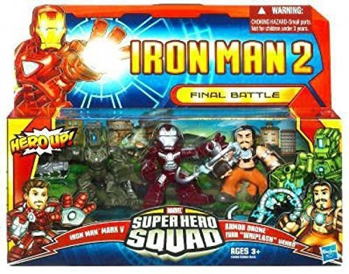 Iron Man 2 Super Hero Squad Mini Figura 3pack Final Battle