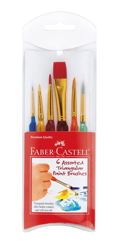 Faber-castell Juego De Pinceles De Pintura Triangular, 6 Tam