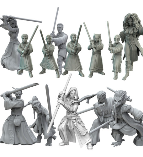 Templo Jedi 13 Mini Figuras Para Pintar Star Wars Legion 