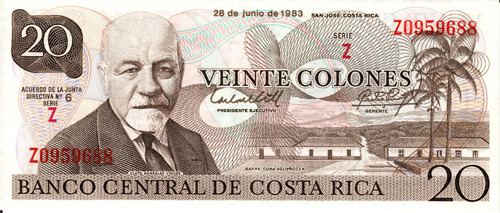 Billete 20 Colones Tyvek 