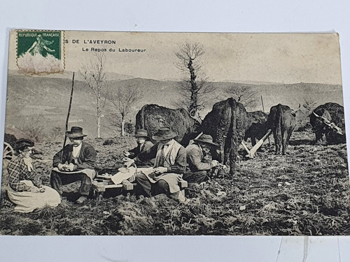 Antigua Postal Francesa Circulada-l' Aveyron-121