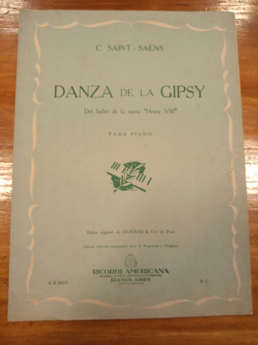 Saint Saenz Danza De La Gipsy Ricordi Partituras