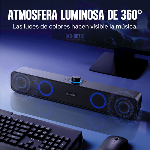 Parlante Kbod Soundbar Kb-bc70 Bluetooth Gamer 10w Rgb