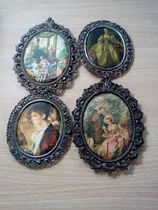 Comprar 4 Camafeos Colgantes De Seda Y Bronce. Antiguos