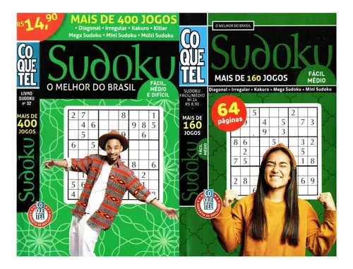 Livro Sudoku + De 400 Jogos Níveis Fácil Médio E Difícil