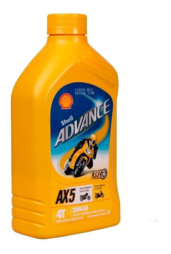 Aceite Moto Shell Advance Ax5 20w50 Mineral Avant Motos 