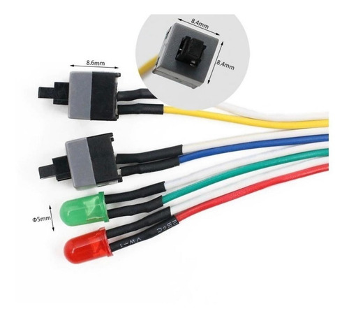 Imagen 4 de 6 de Botón Power/reset Para Gabinete Atx Con Cable A Mother Miner