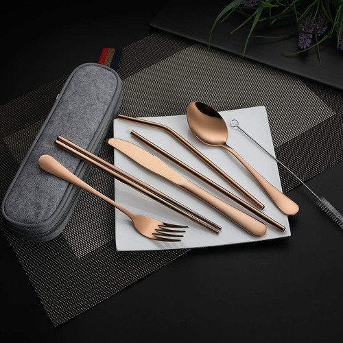 Utensilios De Viaje Juego De Cubiertos Portátil Para Acampar