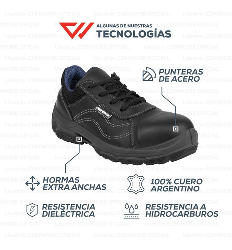 Imagen 8 de 10 de Zapato De Seguridad Conwork Línea Allworks 201za