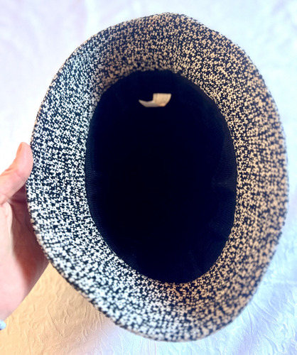 Líquido Sombrero Cloche Tweed Blanco Y Negro París 53cm Negro Blanco Único Lisa